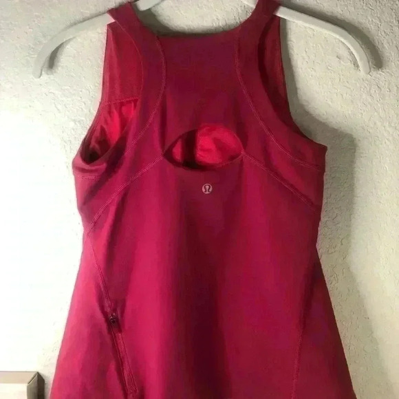 Lululemon hot pink tank with shelf bra sz 6 - Picture 8 of 9
